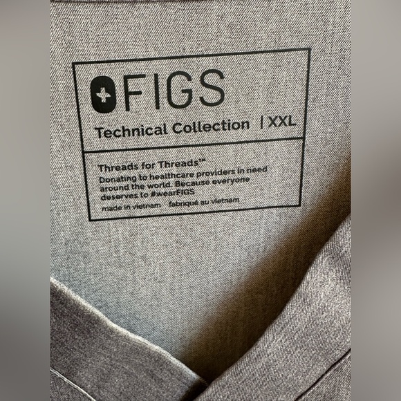 Figs Lot of 2 Soft Scrub Tops  (1) Black (1) Charcoal Gray Medical Nurse Sz XXL - Picture 6 of 11